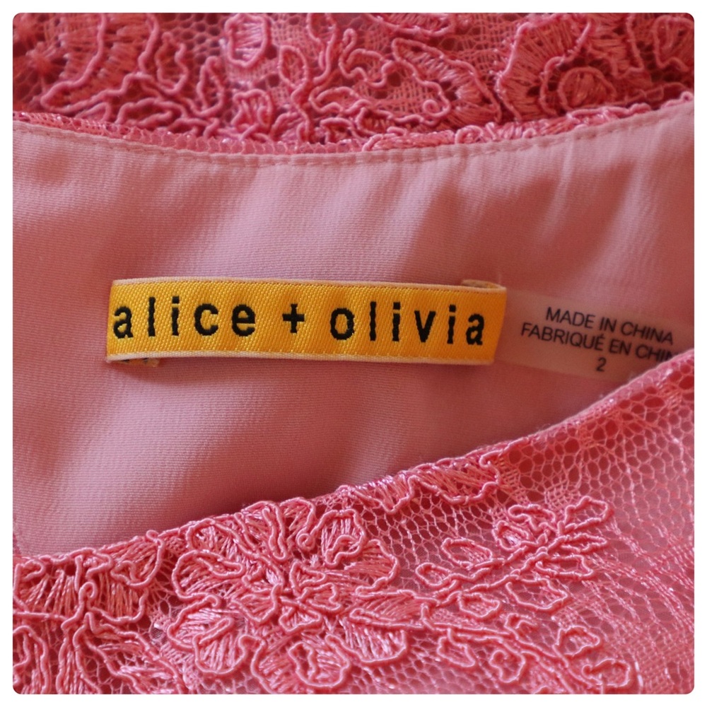 ALICE + OLIVIA  Zenden Scallop Lace Dress - Picture 11 of 12